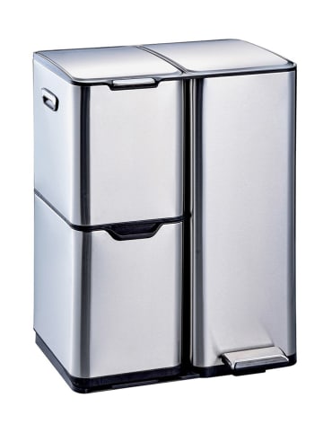 Kitchen Move Roestvrijstalen pedaalemmer zilverkleurig - 60 l