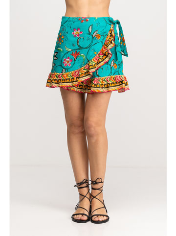 Peace & Love Spódnica w kolorze turkusowym