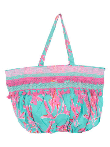 Isla Bonita by SIGRIS Schultertasche in Türkis/ Pink - (B)55 x (H)40 x (T)10 cm