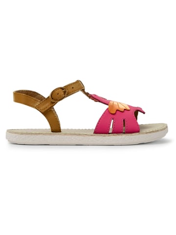 Camper Leder-Sandalen "Miko" in Hellbraun/ Pink