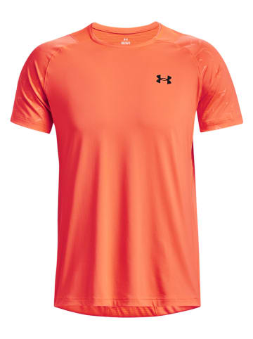 Under Armour Koszulka sportowa "Rush Emboss" w kolorze pomarańczowym