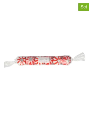 Meri Meri 6er-Set: Überraschungsbälle "Peppermint Candy" in Rot