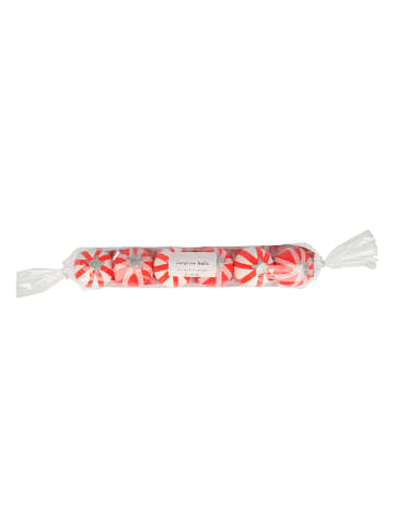 Meri Meri 6-delige set: verrassingsballen "Peppermint Candy" rood