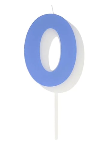 Meri Meri Świeczka urodzinowa "0" w kolorze niebieskim