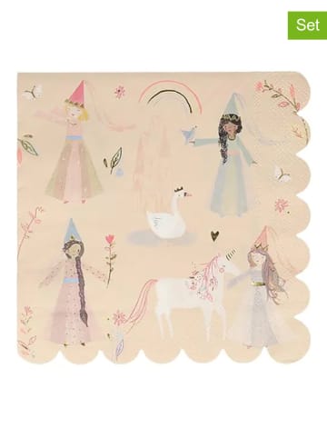Meri Meri 16-delige set: servetten "Princesses" lichtroze