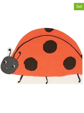 Meri Meri 20-delige set: servetten "Ladybug" rood