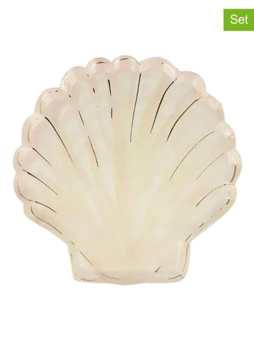 Meri Meri 8-delige set: borden "Seashells" crème