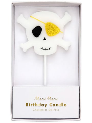 Meri Meri Świeczka urodzinowa "Skull" w kolorze białym