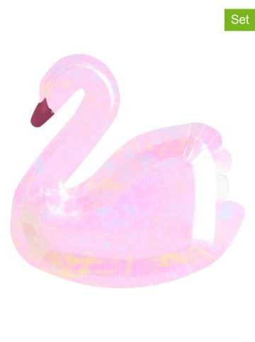 Meri Meri 8er-Set: Teller "Swan" in Rosa