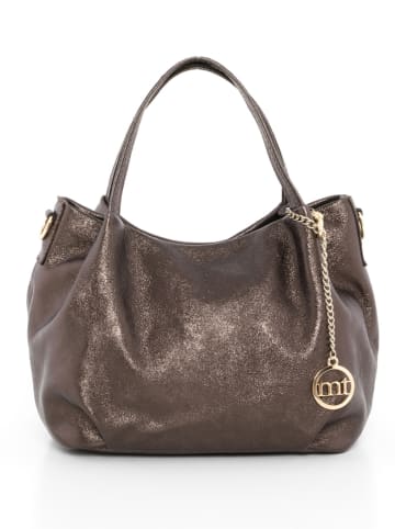 Mia Tomazzi Leder-Henkeltasche "Vigentino" in Braun - (B)26 x (H)20 x (T)14 cm