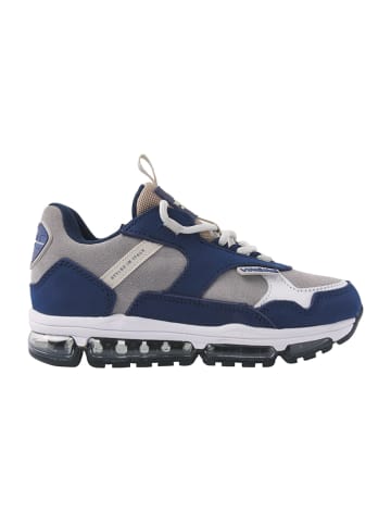 Vingino Leder-Sneakers in Blau/ Grau