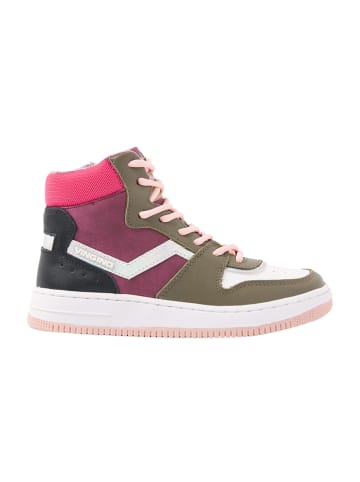 Vingino Leren sneakers bruin/roze