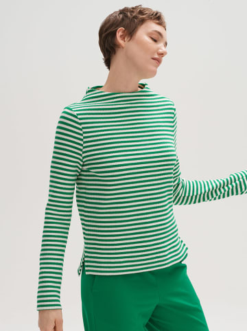OPUS Koszulka "Gemusa" w kolorze zielono-białym