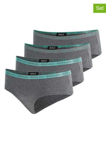 Replay 4-delige set: hipsters grijs/turquoise