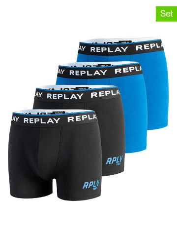 Replay 4-delige set: boxershorts zwart/blauw