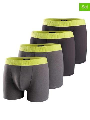Replay 4er-Set: Boxershorts in Schwarz/ Anthrazit/ Limette