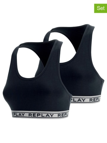Replay 2-delige set: bustiers zwart