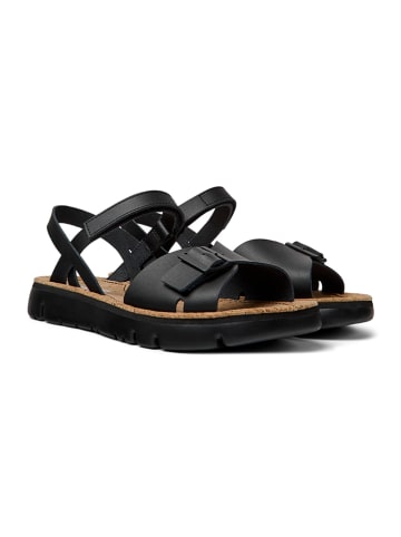 Camper Leder-Sandalen "Oruga" in Schwarz
