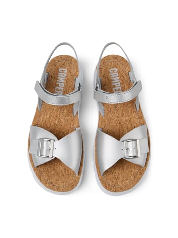 Camper Leder-Sandalen "Oruga" in Silber