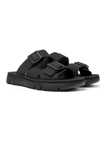 Camper Leder-Pantoletten "Oruga" in Schwarz