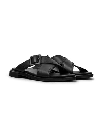Camper Leder-Pantoletten "Edy" in Schwarz