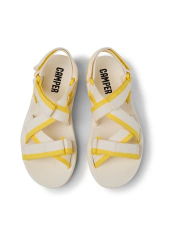 Camper Sandalen "Match" in Creme/ Gelb