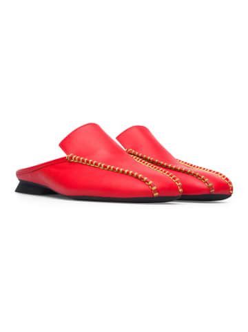 Camper Leder-Pantoletten "TWS" in Rot/ Schwarz