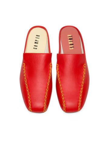 Camper Leren slippers "TWS" rood/zwart