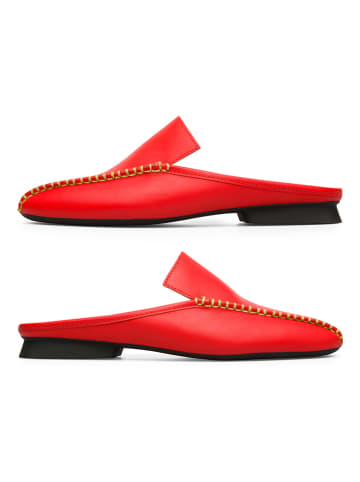 Camper Leder-Pantoletten "TWS" in Rot/ Schwarz