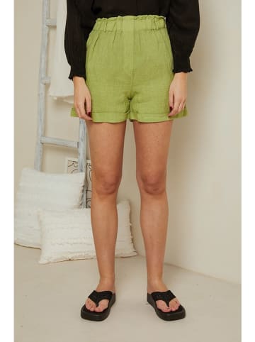 Rodier Lin Leinen-Shorts in Limette