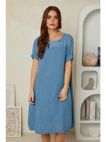 Rodier Lin Leinen-Kleid in Blau