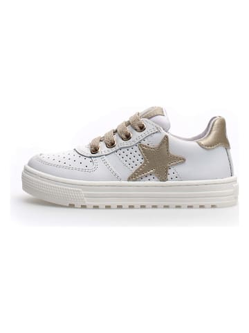 Naturino Skórzane sneakersy w kolorze złoto-białym
