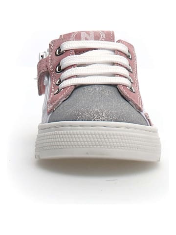 Naturino Leder-Sneakers in Weiß/ Grau