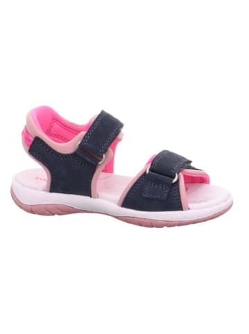 superfit Leder-Sandalen "Sunny" in Dunkelblau/ Rosa