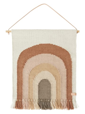 OYOY mini Wełniany dywan ścienny w kolorze kremowo-musztardowym - 55 x 69 cm
