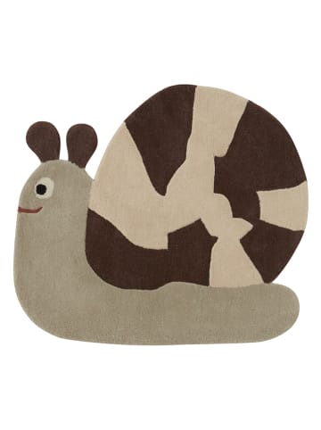 OYOY mini Wełniany dywan "Sally Snail" w kolorze beżowo-brązowym - 88 x 98 cm