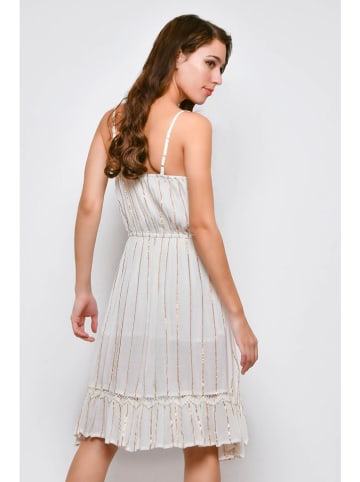 H.H.G. Kleid in Braun/ Weiß