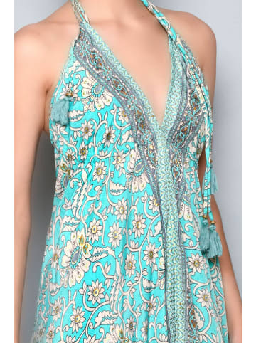 H.H.G. Sukienka w kolorze turkusowo-szaro-beżowym