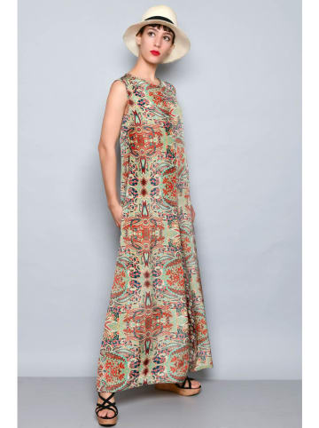 H.H.G. Jurk groen/rood/beige