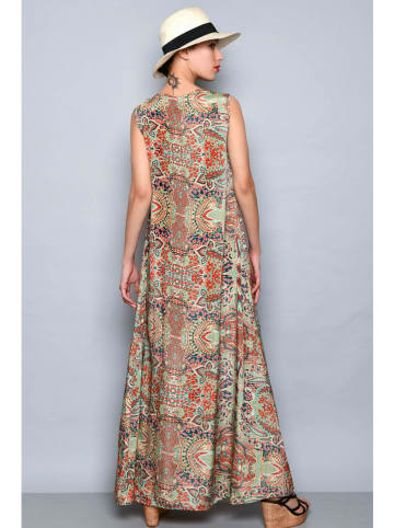 H.H.G. Jurk groen/rood/beige