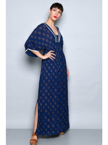 H.H.G. Jurk donkerblauw/beige