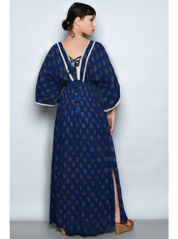 H.H.G. Jurk donkerblauw/beige