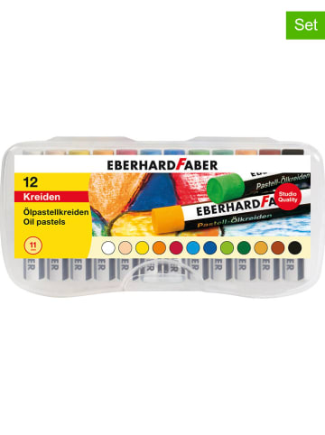 Eberhard Faber 2-delige set: oliepastelkrijt meerkleurig - 2x 12 stuks