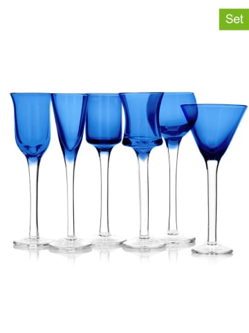DUKA 6-delige set: glazen blauw