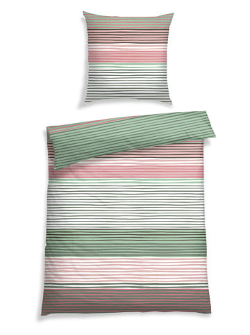 Schiesser Satijnen beddengoedset "Stine" groen/roze
