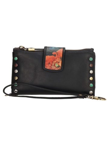 micmacbags Leder-Geldbörse in Schwarz - (B)17 x (H)9 x (T)3 cm