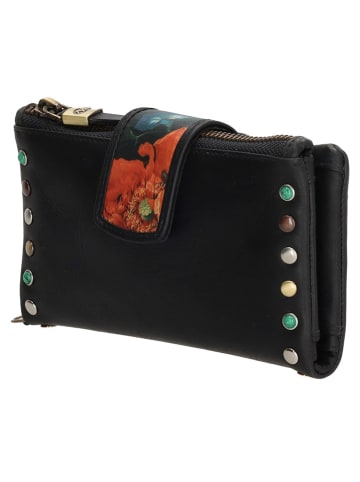 micmacbags Leder-Geldbörse in Schwarz - (B)17 x (H)9 x (T)3 cm