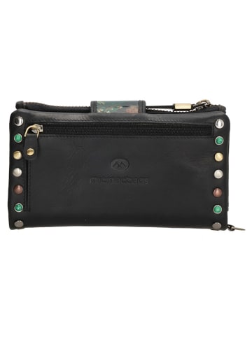micmacbags Leder-Geldbörse in Schwarz - (B)17 x (H)9 x (T)3 cm
