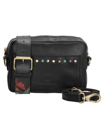 micmacbags Skórzana torebka w kolorze czarnym - 21 x 15 x 6 cm