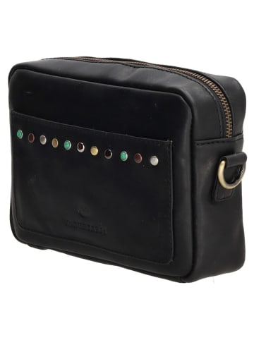 micmacbags Skórzana torebka w kolorze czarnym - 21 x 15 x 6 cm